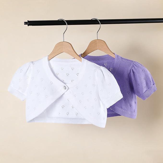 Girls Cardigan Sweater Toddler Baby Kids Knit Bolero Shrug - Image 3