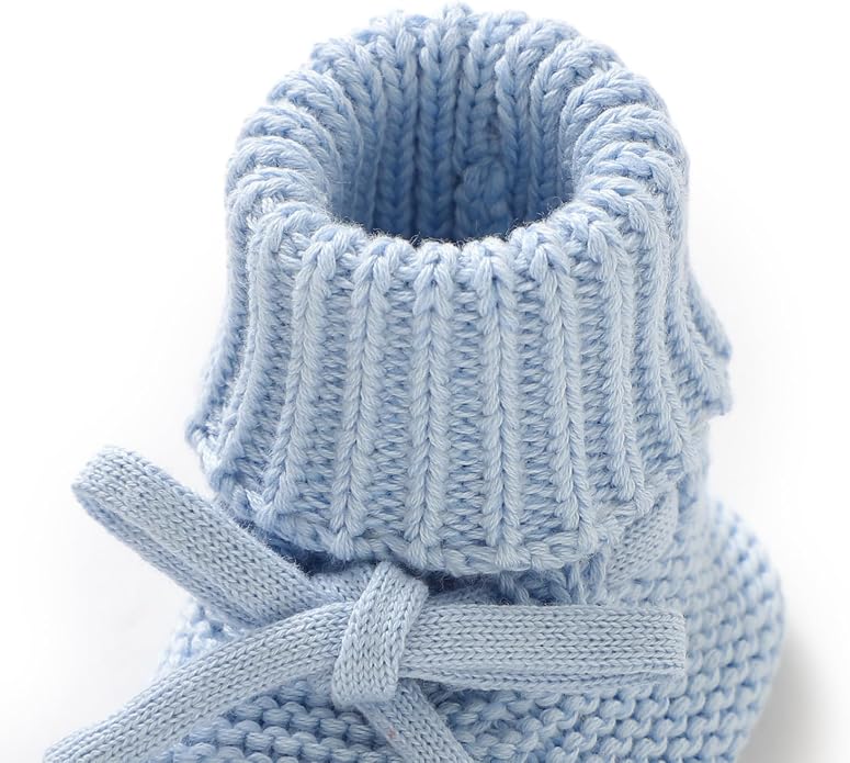 Hadetoto Baby Booties Cotton Newborn Boys Girls Shoes Knit Socks | Cozy Warm - Image 6