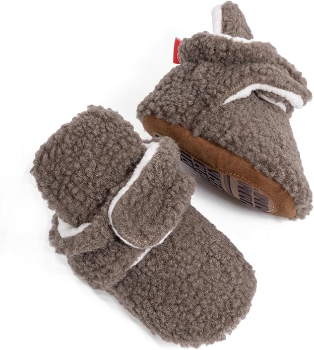 Infant Baby Boys Girls Cozy Fleece Booties Stay on Slippers Non Slip Soft by Bellocasa