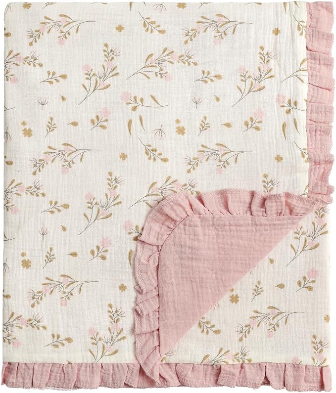 CREVENT 40''X40'' 100% Organic Cotton Muslin Baby Blanket by CREVENT