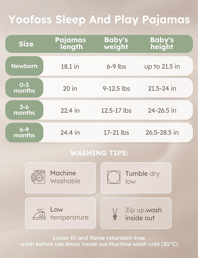 Yoofoss Viscose Bamboo Baby Pajamas Newborn Sleepers - Image 7