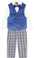 Nautica Boys' 4-Piece Formal Suit Set with Vest, Pants, Collared Dress Shirt, and Tie