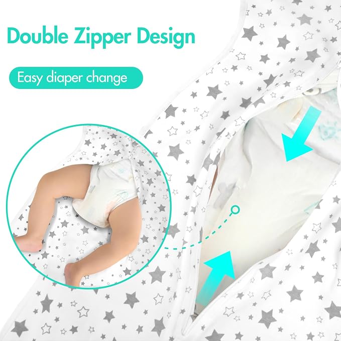 ANYEDDE 2-Pack Baby Swaddle, Breathable Cotton Sleep Sack - Image 3