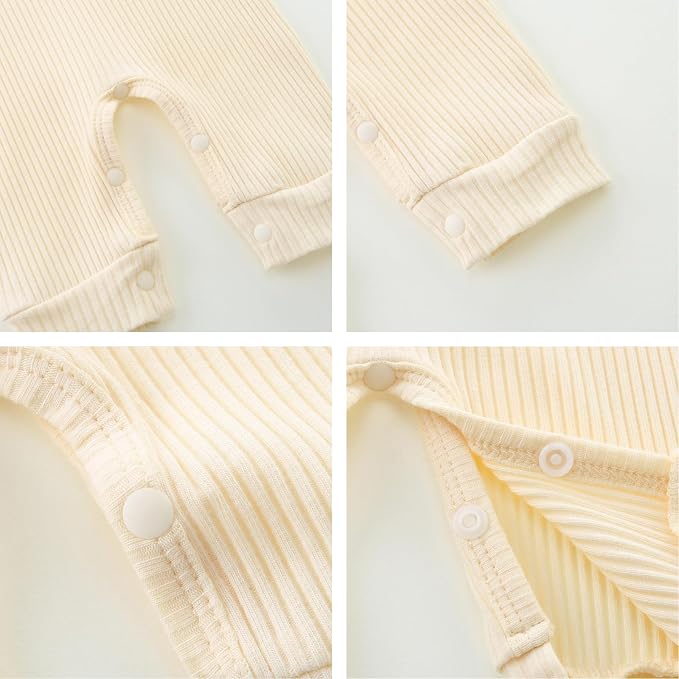 Baby Romper with Baby Mittens & Newborn Hats Footless Long Sleeve - Image 5