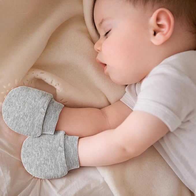 8 Pairs Newborn Infant Toddler Mittens, Elastic Cotton No Scratch Newborn Baby - Image 3