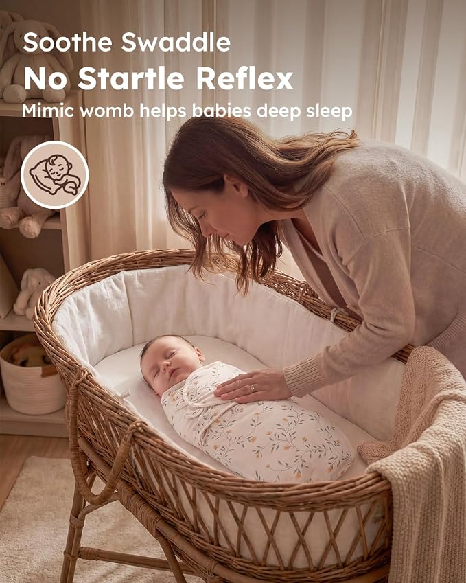 Yoofoss Baby Swaddles for Newborns 100% Organic Cotton, 0-3 Months 2 Zippers - Image 6