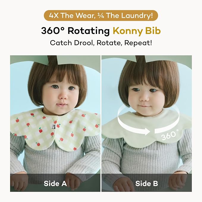 Konny Baby Bib 3/5/7-Pack Set, 360 ​​° Rotate, Soft and Absorbent Drooling - Image 3