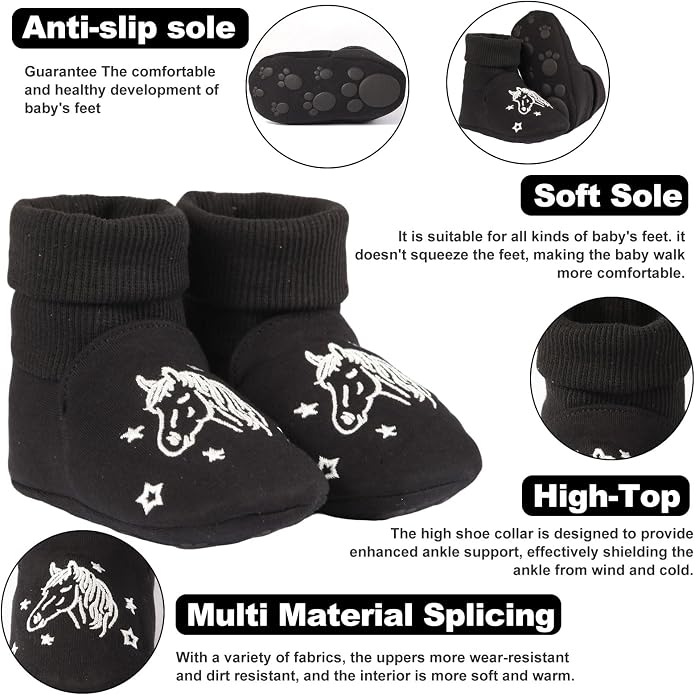 Newborn Infant Baby Cotton Booties Non-Slip Sole - Image 5