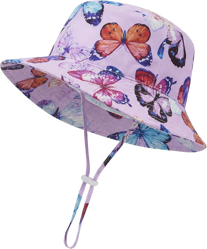 Baby Sun Hat Kids Summer Sun Protection Toddler Bucket Hat Wide Brim Adjustable by HONGTEYA