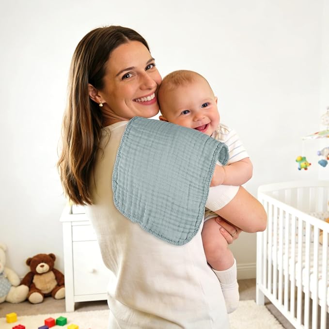 Muslin Burp Cloths Soft and Breathable Burp Cloths Baby boy 6 Pack 10x20 inches - Image 6
