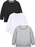 Cooraby 3 Pack Baby and Toddler Boys Crewneck Sweatshirts Kids Solid Cotton by Cooraby