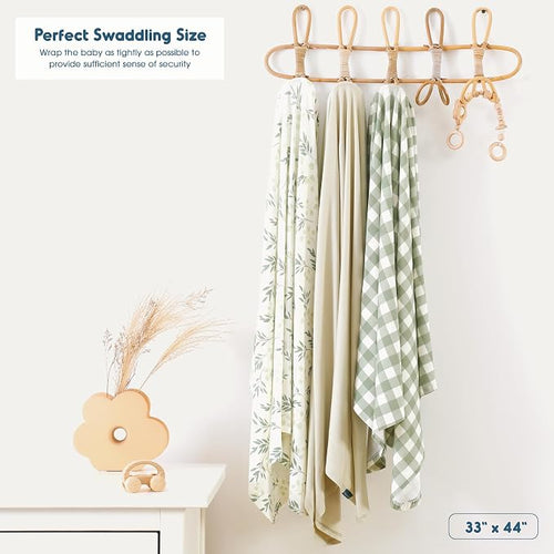 3-Pack Ultra Soft Stretchy Jersey Knit Baby Swaddle Blankets, 33x44 | Snug - Image 2
