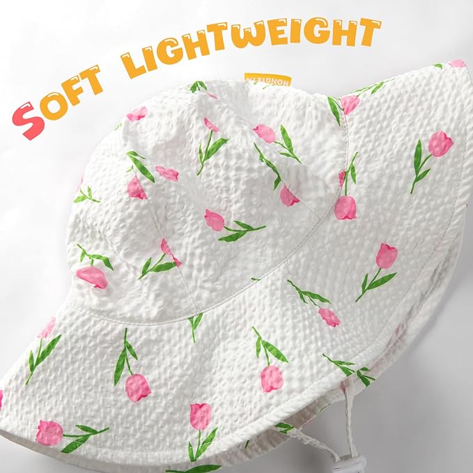 HONGTEYA Baby Sun Hat Wide Brim Adjustable Toddler Beach Bucket Hat | Soft - Image 5