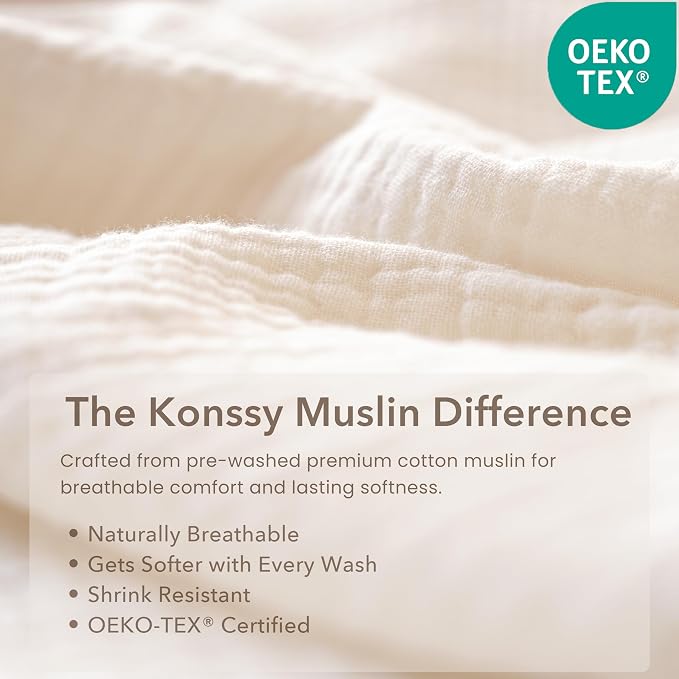 Konssy 10 Pack Baby Muslin Bandana Bibs - Image 4