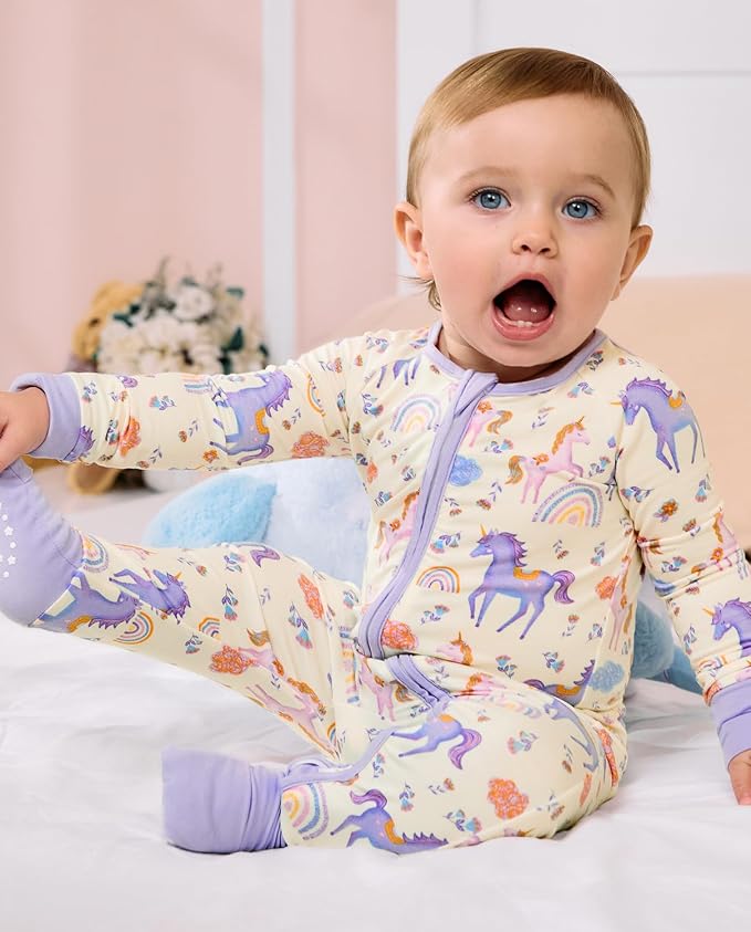 babee Reshinee Viscose Derived from Bamboo Baby Footie Pajamas Convertible - Image 8