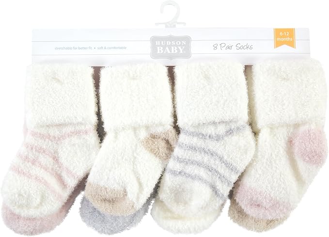 Hudson Baby Baby 8-pack Cotton Rich Newborn and Terry Socks - Image 2