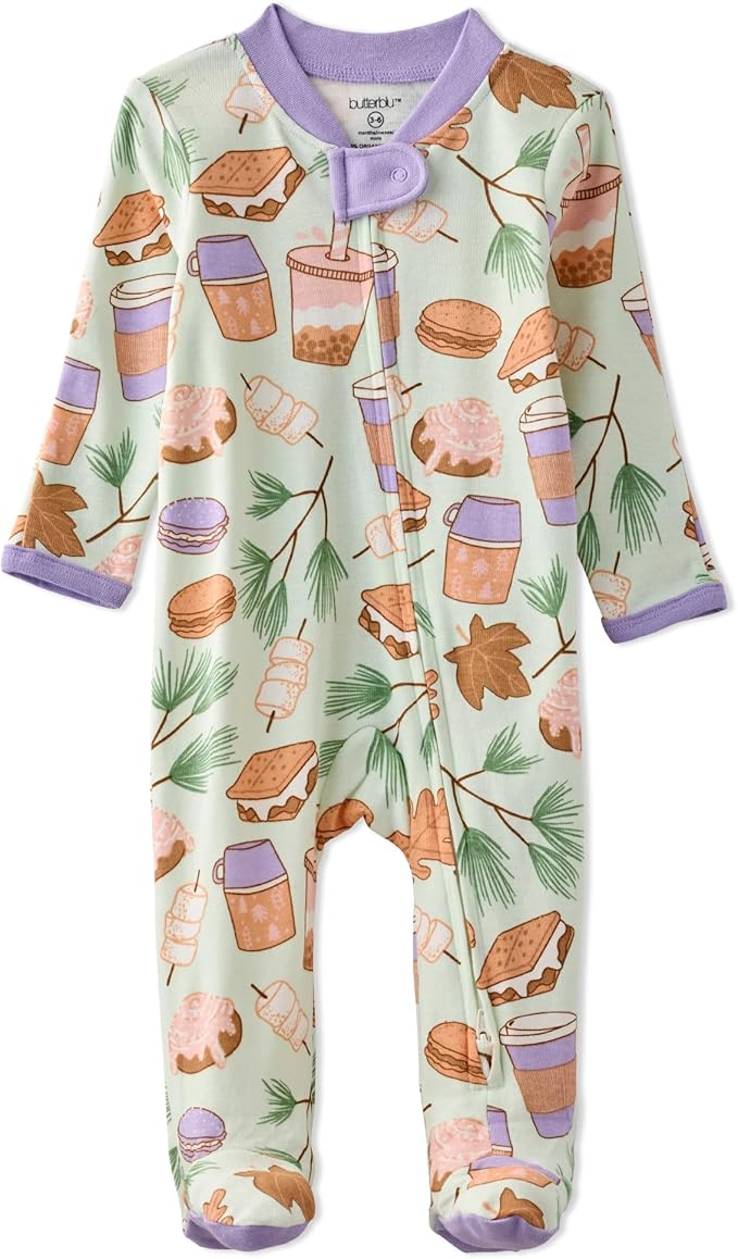 Butterblu Scout Sleep & Play 100% Organic Cotton Footed Zip Front PJs | GOTS by Butterblu