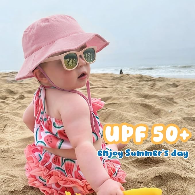 Muslin Baby Sun Hat Sun Protection Baby Toddler Bucket Hats - Image 3