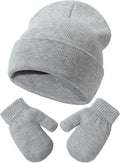Baby Beanie Hat Gloves Set, Kids Winter Warm Knit Hat by DANMY