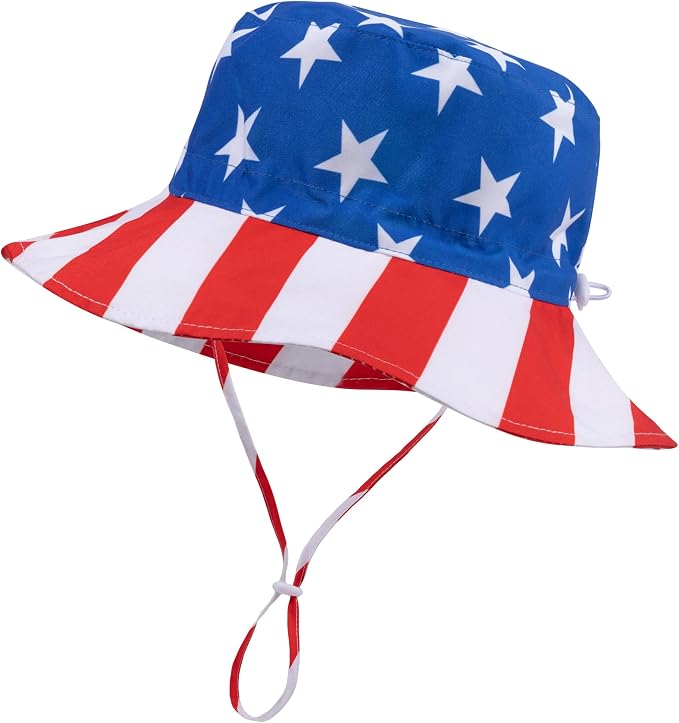 Baby Sun Hat Kids Summer Sun Protection Toddler Bucket Hat Wide Brim Adjustable by HONGTEYA