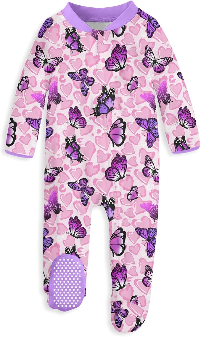 uideazone Baby Girls Footed Pajamas, Zip Sleeper by uideazone