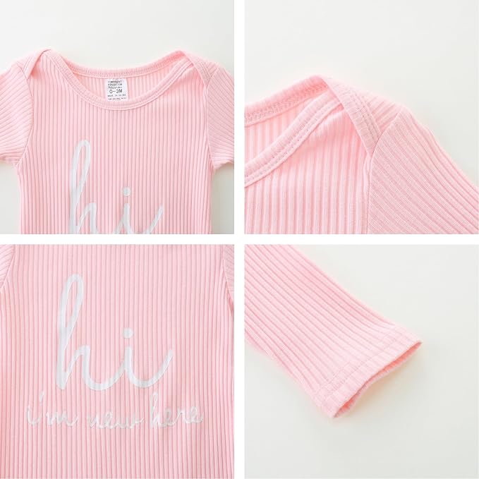 Baby Romper with Baby Mittens & Newborn Hats Footless Long Sleeve - Image 4