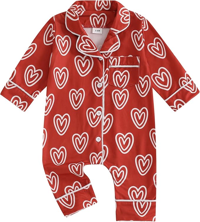 Balaflyie Baby Girl Button Down Pajamas Romper One-Piece Jumpsuit Long Sleeve Sleeper Infant Sleepwear