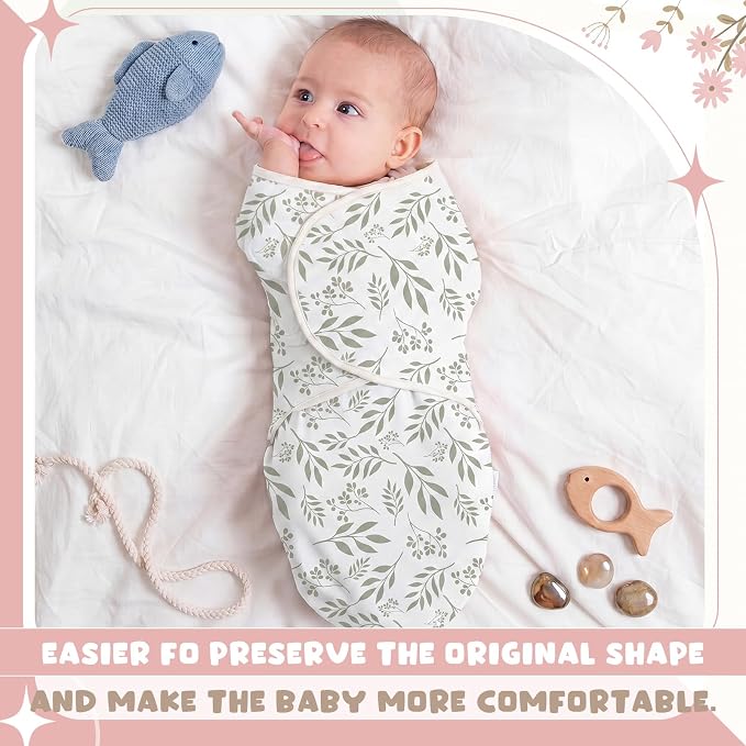 CroBlissful 4 Pack Boho Floral Baby Swaddles - Image 7