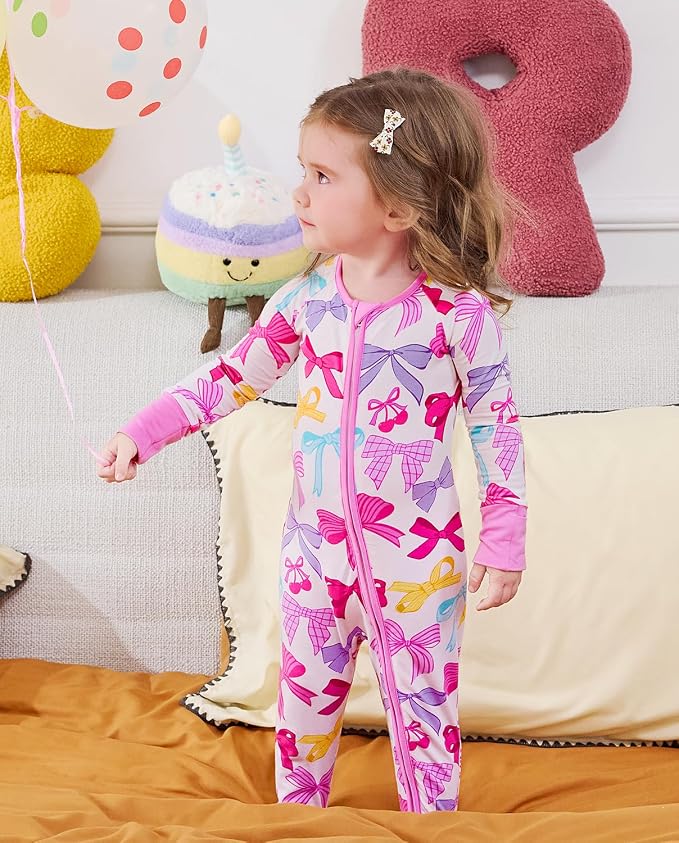 babee Reshinee Viscose Derived from Bamboo Baby Footie Pajamas Convertible - Image 9