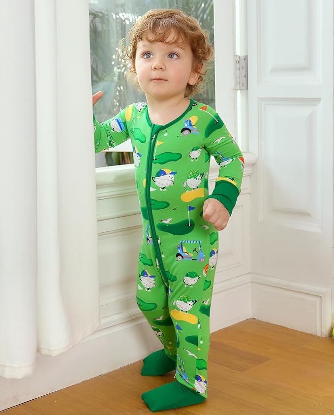 babee Reshinee Bamboo Viscose Baby Footie Pajama, Zipper Sleeper Boys Girls - Image 4
