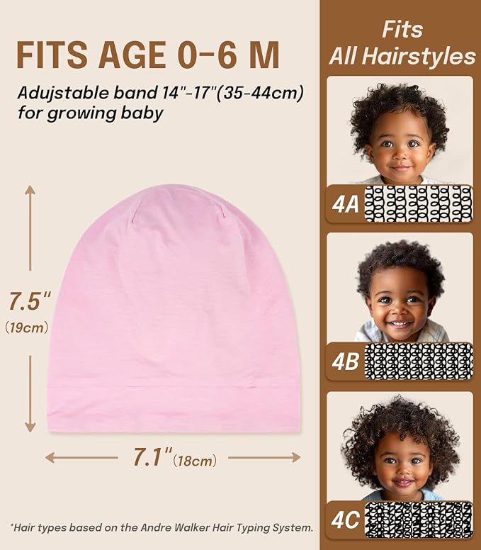 Fittia Baby Bonnet for 0-6 Months, Silky Satin Bonnet for Sleeping, Smooth for - Image 3