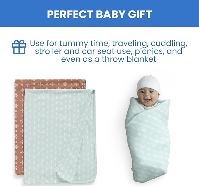 Delta Children 100% Organic Jersey Cotton Baby Receiving Blankets - Image 7
