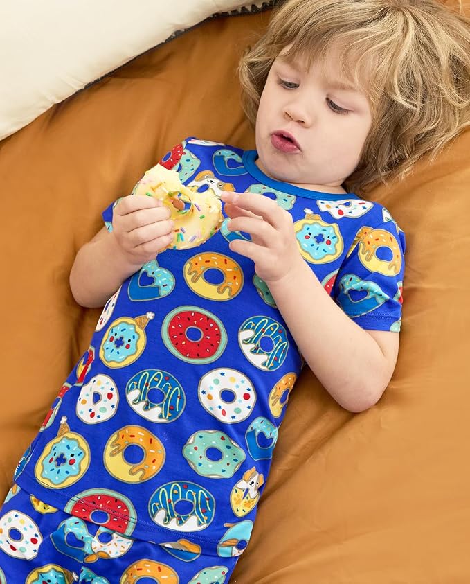 babee Reshinee Bamboo Viscose Toddler Boys Pajamas Set, Short Sleeve Kids - Image 2