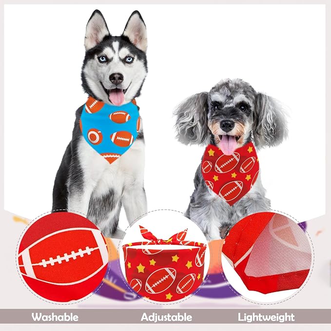 7 PCS Football Dog Bandanas for Large Dogs Breed 33 Inch Sewing Hemming Dog - Image 6