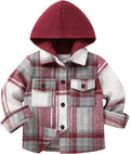 YOUNGER STAR Toddler Kids Boys Girls Flannel Hooded Plaid Shirt Button Baby Red by YOUNGER+STAR