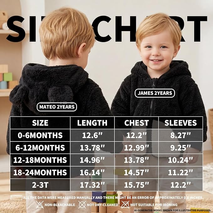 Baby Girl Winter Warm Fleece Jacket Toddler Boy Sherpa Infant Sweater Coat | - Image 7