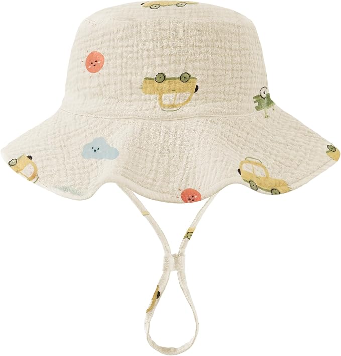Muslin Baby Sun Hat Sun Protection Baby Toddler Bucket Hats by HONGTEYA