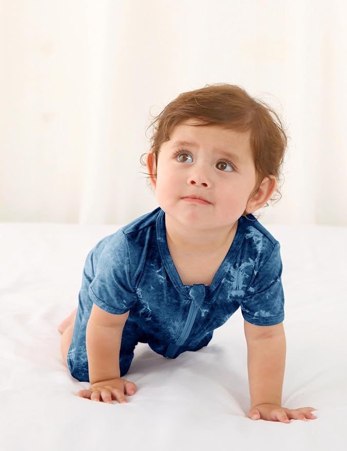 Jimonda Baby Bamboo Viscose Tie Dye Rompers Girl/Boys 3pc Pjs | Premium Soft - Image 2