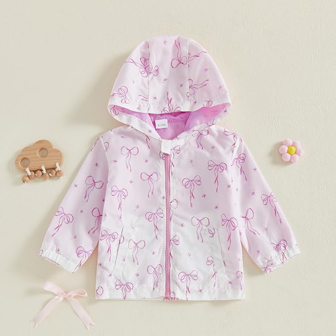 Toddler Windbreaker Jacket Baby Girl Hooded Zip Up Sweatshirt Winter Jacket - Image 5