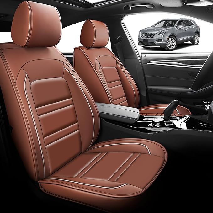 Seat Cover for Cadillac xt5 2017-2025 | Car Seat Covers Front Seats, Waterproof Seat Protectors, Automotive Front Seat Covers (Front Seat, Coffee)