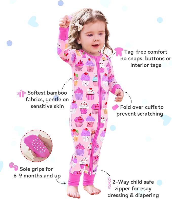babee Reshinee Viscose derived from bamboo Baby Pajamas Convertible Footie - Image 2