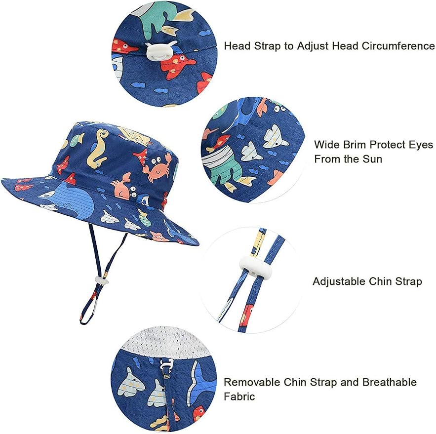 Komorebi Toddler Sun Hat UPF 50+ Kids Beach Bucket Hats Boys Girls 0-8Y | Cute - Image 4