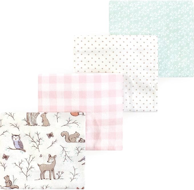 Luvable Friends Little Treasure Flannel Receiving Blankets 4pk by Luvable+Friends