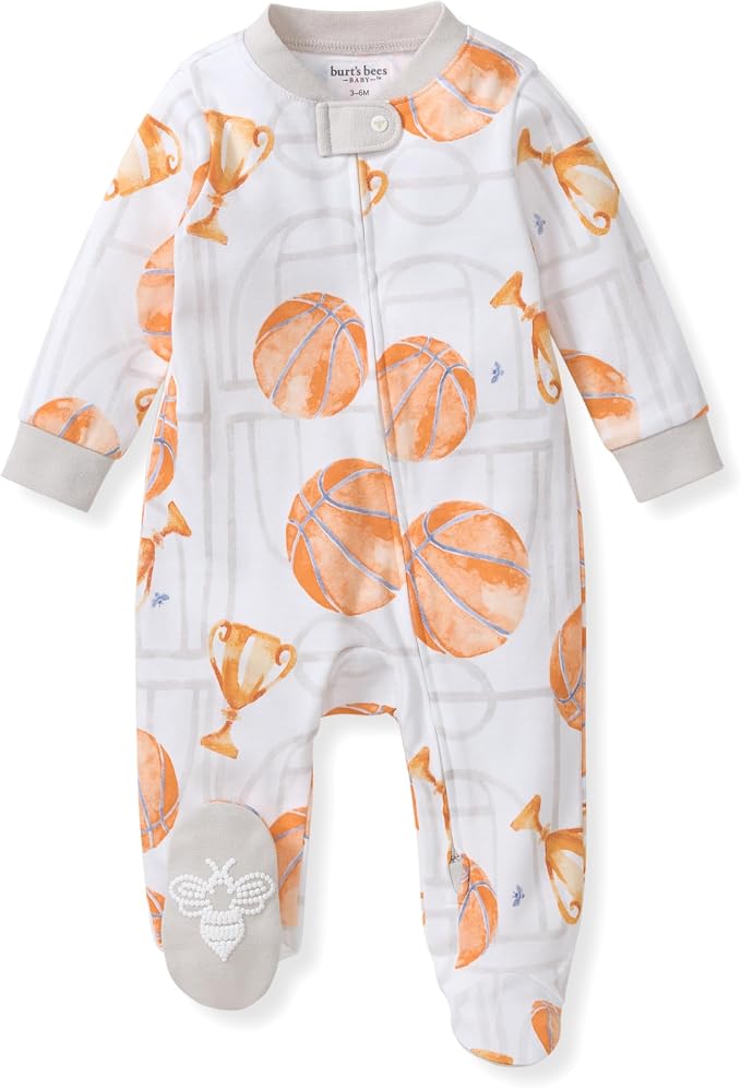 Burt's Bees Baby Boys' Organic Cotton, Sleep and Play Footed Pajamas | Easy zip by BurtsBeesBaby