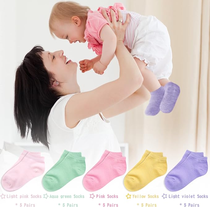 Duufin Toddler Socks 25 Pairs Ankle Socks - Image 7