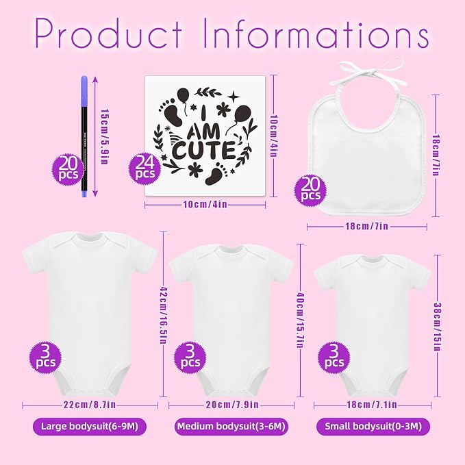 Bibs Bodysuits Baby Shower Game Sign Set Newborn Onesies Feeder Gift Fabric - Image 4