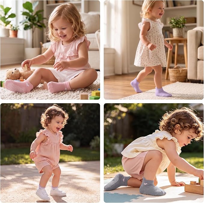 Non-slip Toddler Ankle Cotton Grip Socks Unisex 6M-5T - Image 2
