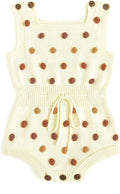Simplee kids Baby Girl Romper, Sleeveless Pompoms Square Neck | Soft Breathable by Simpleekids