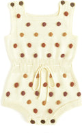 Simplee kids Baby Girl Romper, Sleeveless Pompoms Square Neck | Soft Breathable by Simpleekids