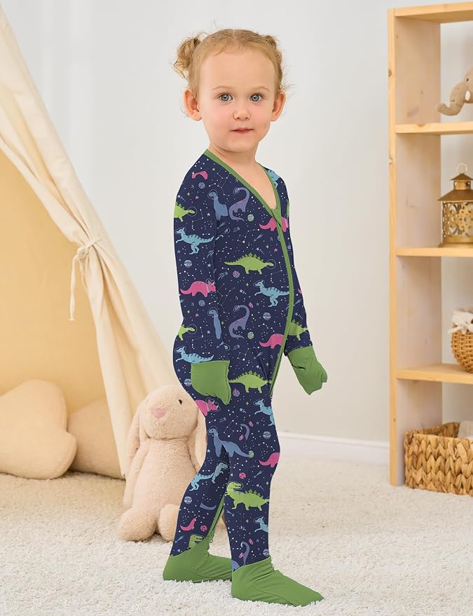 Jimonda Unisex Baby Zipper Footies Pajamas 3-Pack - Image 2